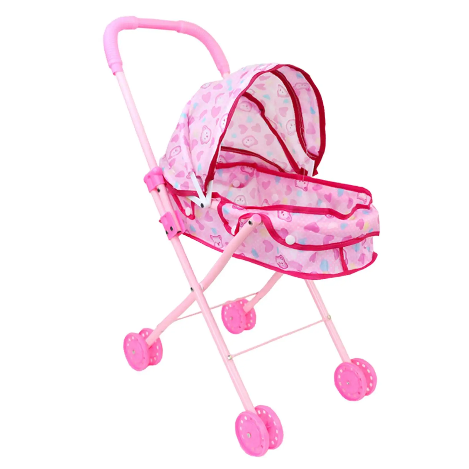 Foldable Doll Stroller Pretend Play Learning Activities Role Playing Party Favors Educational Simulation Pushchair Toy Mini Pram