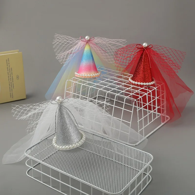 

Sweet Bride New Style Lace Birthday Happy Tulle Bow Clip Hair Accessory for Bangs