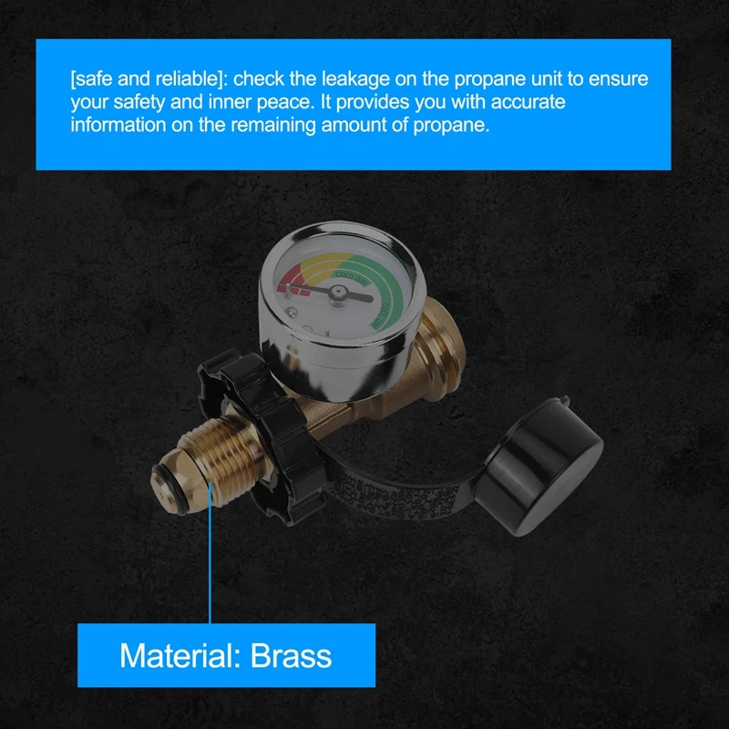 Propane Tank Gauge With POL Connection,For 5-100Lb Propane Tank, Stay Accurate At Different Temperatures