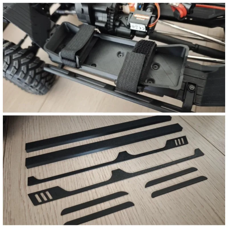 3D Printed Enlarged Battery Box Rain Visor Door Trim Shell Support for Axial SCX10 III Jeep Gladiator 1/10 RC Crawler Upgrade