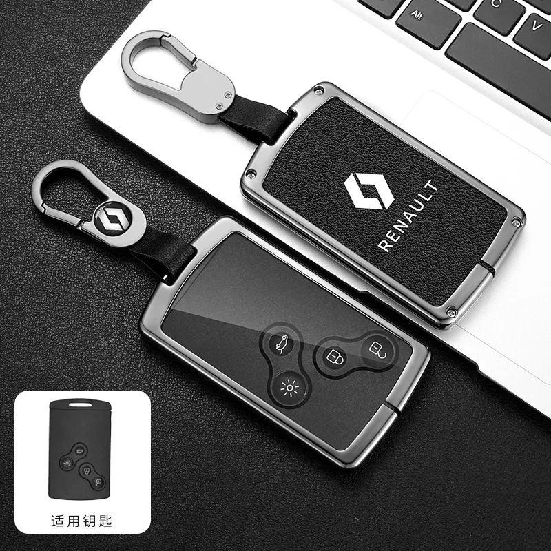 Zinc Alloy Leather Car Key Case Cover Accessory For Renault Laguna Megane Scenic Clio Captur Fluence Koleos Logan Duster Sandero