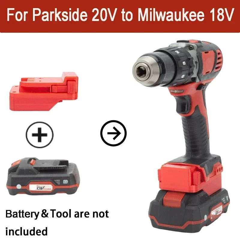 Adaptador de Conversão de Bateria para Lidl Parkside X20v Team Li-ion para Ferramentas sem Fio Milwaukee 18v Não Inclui Ferramentas e Bateria