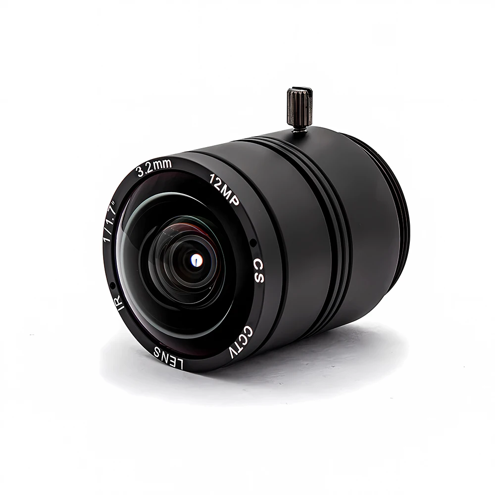 12MP CS Mount CCTV Lens 3.2mm Wide View Angle 131 Degree 1/1.7 Inch Format For Industrial Machine Vision Surveillance IP Camera