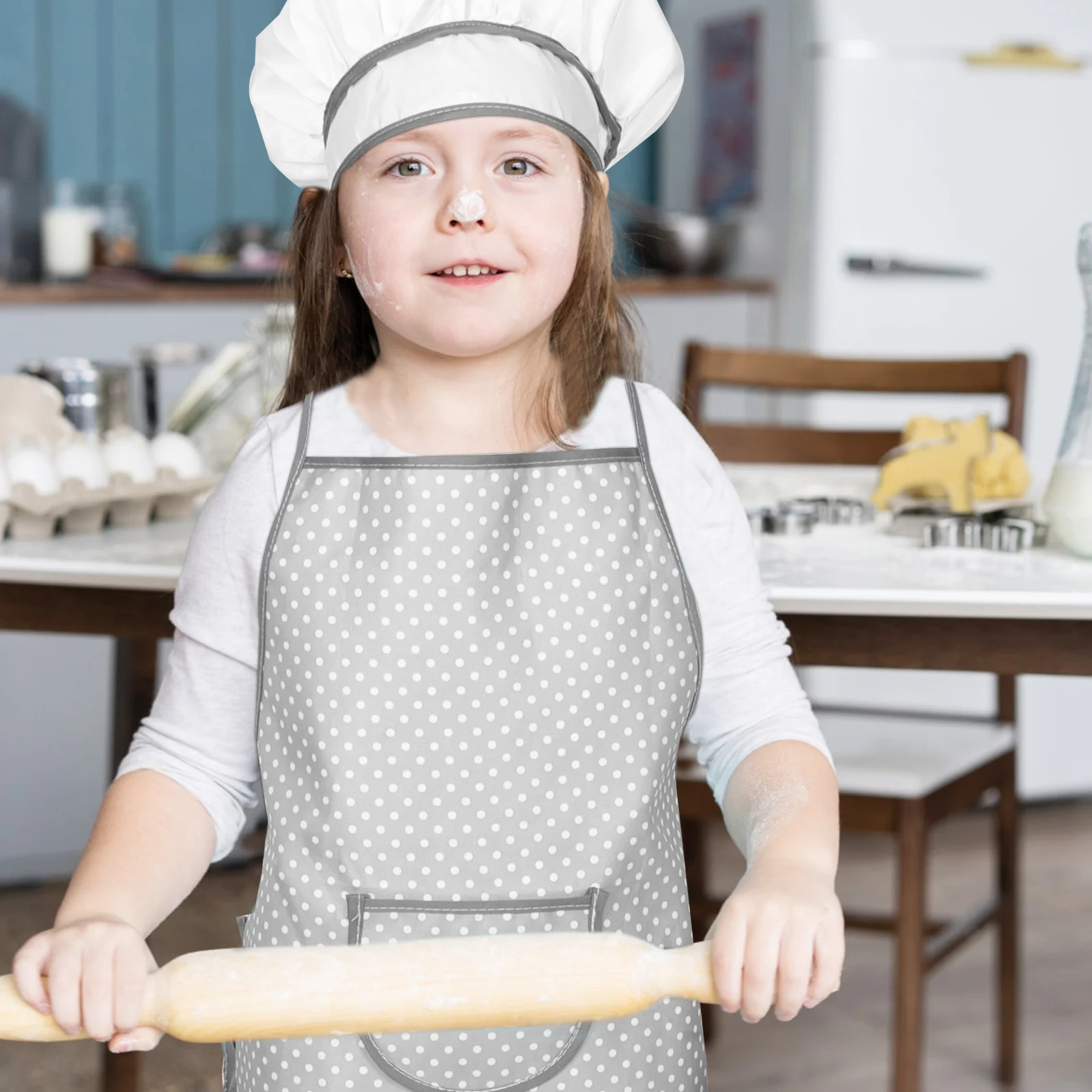 4pcs Kids Apron Set With Hat Mitt Pot Holder Children'S Baking Cooking Costume For Girls Toddlers Kitchen Role Play Pretend Play