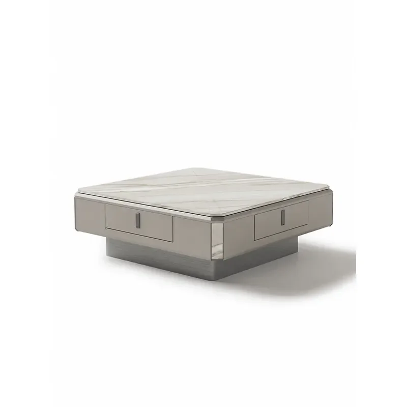 Rock Slab Coffee Table with Lift Mechanism Automatic Mahjong Table Multi-functional Tea Machine for Living Room Square Game