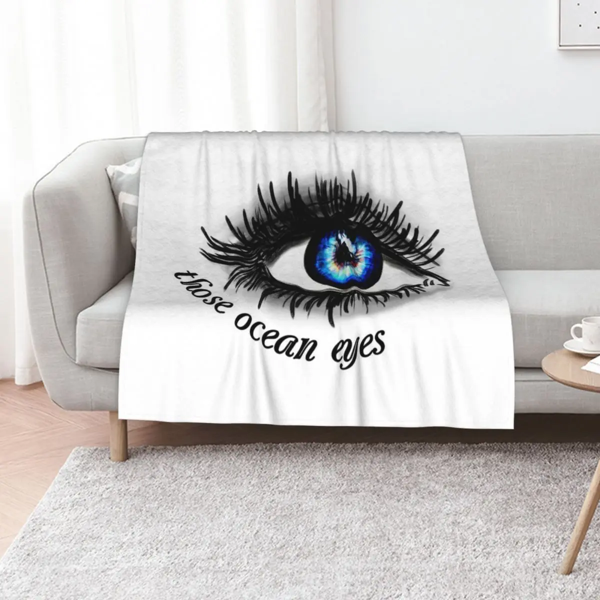Ocean Eyes Drawing Throw Blanket Blankets For Baby Travel Personalized Gift Plush warm for winter Large Blankets