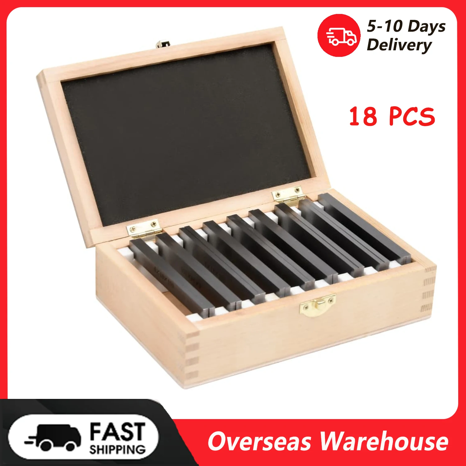 18Pcs 10-42 mm High-precision Manufactured Parallel Pad Gauge Block CNC Milling Pads Set Alloy steel 100mm