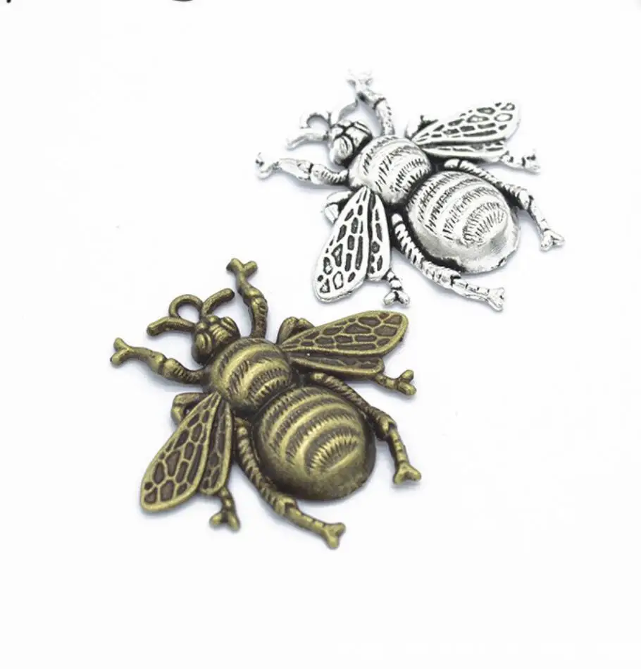 

20pcs 40*38mm Antique Silver Color Antique Bronze Color Antique Silver Color Bee Charms For Jewelry Making F0022