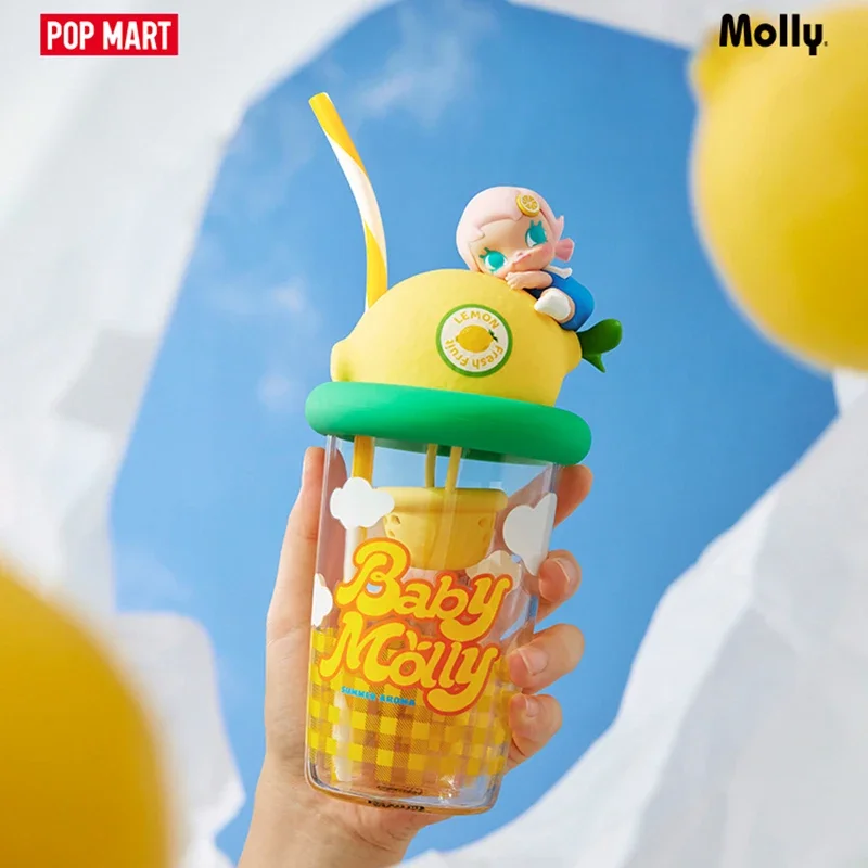 POPMART طفل مولي الفاكهة الملونة المعطرة أكواب مياه سلسلة صندوق أعمى صندوق غامض تخمين حقيبة اللعب دمية لطيف أنيمي الشكل هدية
