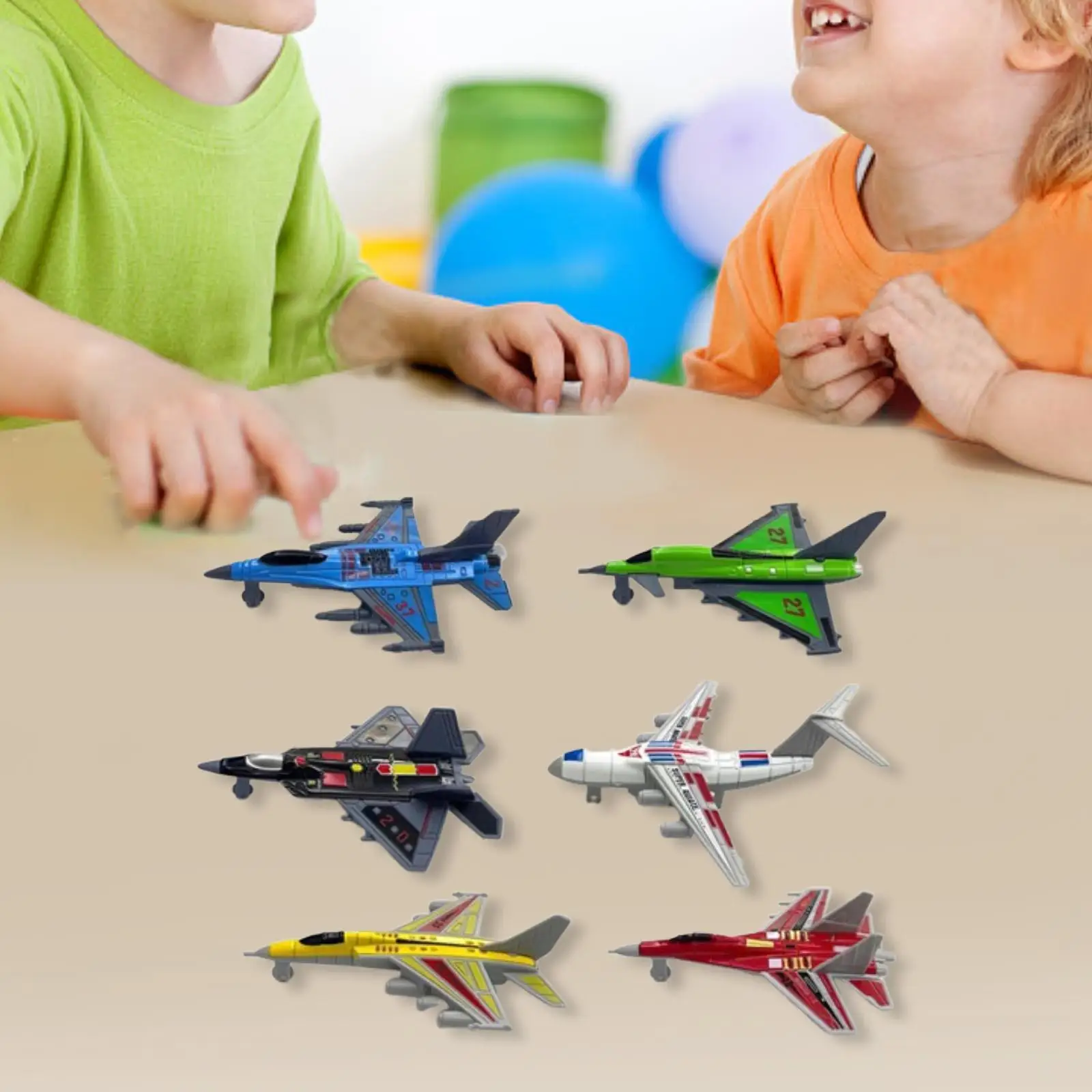 

6 Pieces Alloy Airplane Fighter Jet Models Airplane Simulation Ornament