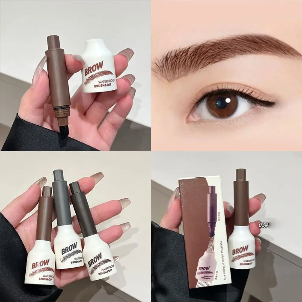 Easy Waterproof Brow Brush Hair-Like Strokes Long Lasting Eyebrow Pencil Quick Drying Multifunctional Usage Instant Brow Brush