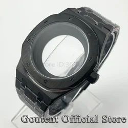 Goutent 41mm Black Sterile Sapphire Crystal Watch Case Fit NH35 NH36 ETA 2824 PT5000 ST2130 Automatic Movement