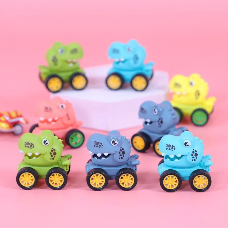 6Pcs Cartoon Mini Dinosaur Pull Back Car Toys for Kids Birthday Party Favors Baby Shower Pinata Fillers Halloween Gift Treat Bag