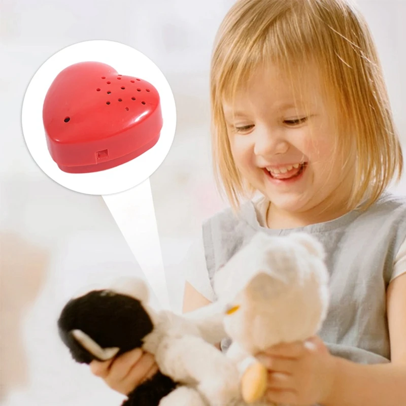 Heart Shaped Voice Recorder Recordable Sound Module Plush Toy Recorder Programmable 30 Seconds Sound Button Recording