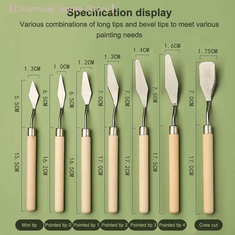 【M】7本/セット ステンレス鋼油絵ナイフ アーティストクラ - Painting Knife Palette のレビューと価格
