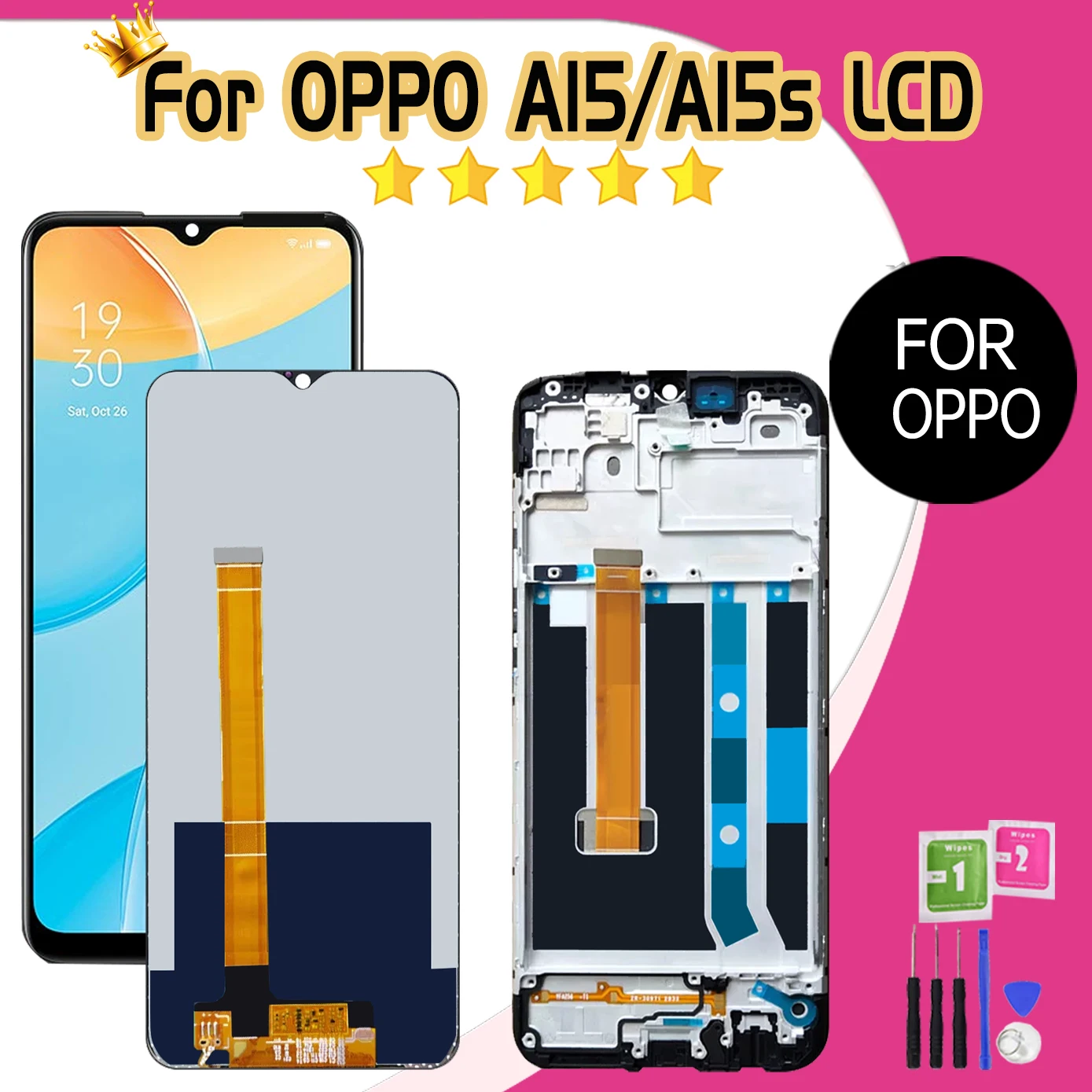 6.52\'\' Lcd For OPPO A15 CPH2185 LCD Display Touch Screen For OPPO A15s CPH2179 Digitizer Assembly Replacement High quality