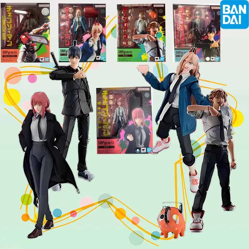 

High quality Bandai Chainsaw Man Anime Figure SHF Denji Pochita Power Makima Hayakawa Aki Collectibles High Poseability Toys