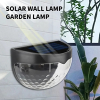2Pcs 6 LED Solar Powered Wall Lamp Outdoor Waterproof Semi-circular Wall Light Shell Light Garden Courtyard Decorative Lamp