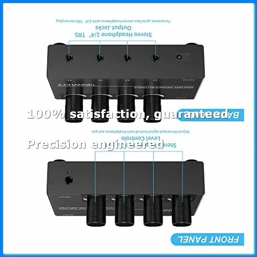 4 Channel Headphone Amplifier Stereo Audio Amp, Headphone Splitter with 4 3.5MM Headphone Output and 3.5MM Audio Input-A22U