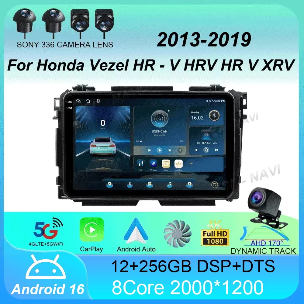 

Android 16 Car Radio WIFI+4G For Honda Vezel HR - V HRV HR V XRV 2013 2014 2015 2016 - 2019 Carplay Auto Multimedia Player 2 DIN