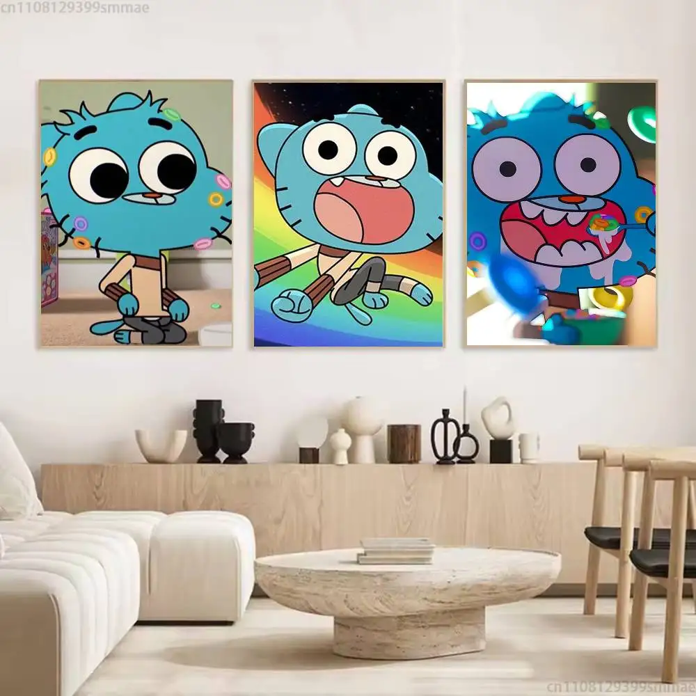 A-Amazing World Gumball Artists Canvas Painting for Living Room Home Decor Poster Fans Gifts-unframed