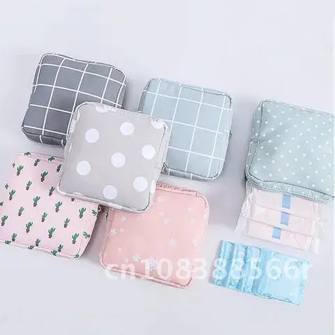 

Sanitary Pad Holder Organizer Bag Travel Makeup Case Pouch Women Girl Diaper Purse Cosmetic Zipper Storage Napkin Towel 1PCS