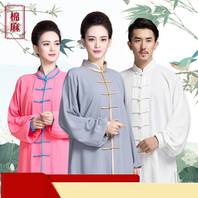 Cotton and Linen Tai Chi Clothing for Men and Women, Chinese Style, Kung Fu, Martial Arts Costumes, Spring and Autumn