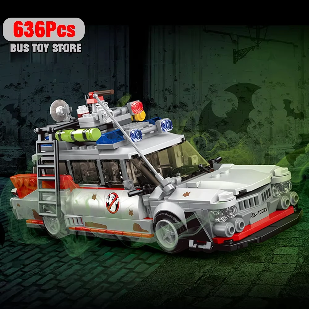 

GhostBusting DIY Bus Building Kit - 603 шт. MOC мини-призрак фильм автомобиля в сборе строительные блоки, STEM креативный подарок для детей и взрослых
