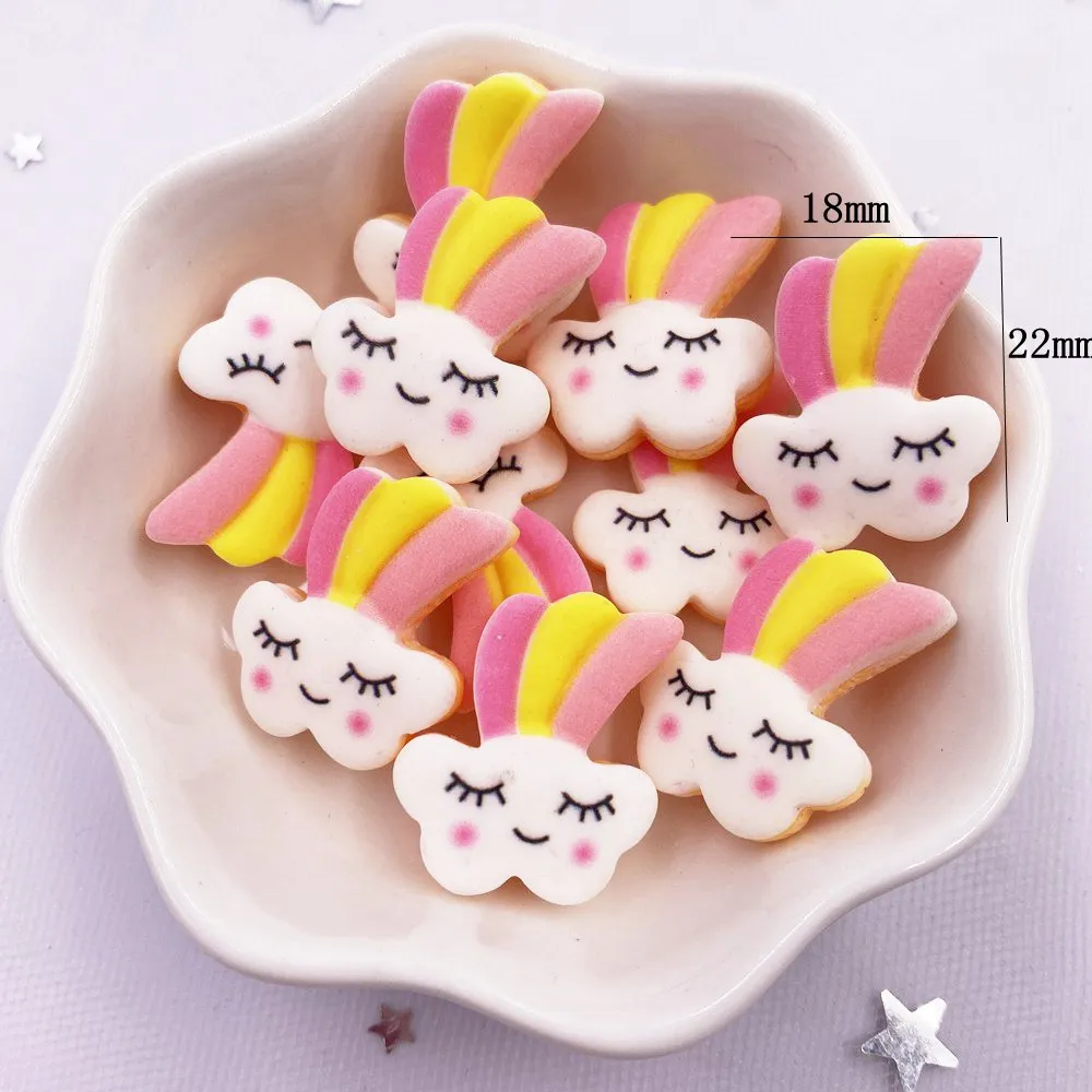 20 pezzi in resina dipinta a mano Kawaii colorato arcobaleno unicorno pietra flatback figurine scrapbook decorazioni fai da te accessori per la casa