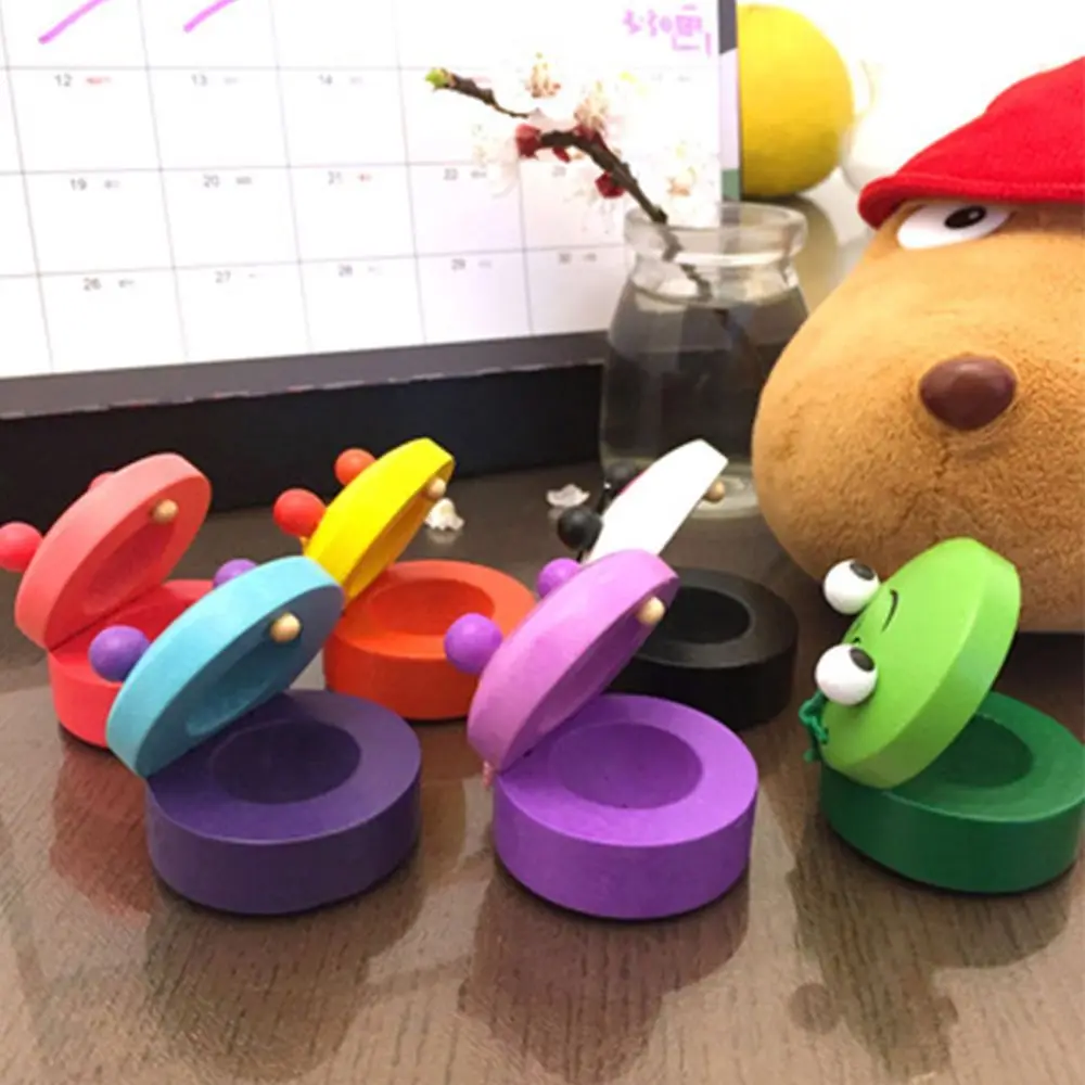 Regalo de madera clásico para niños, instrumento de percusión con diseño de animales, castañuela, juguete educativo, instrumento Musical