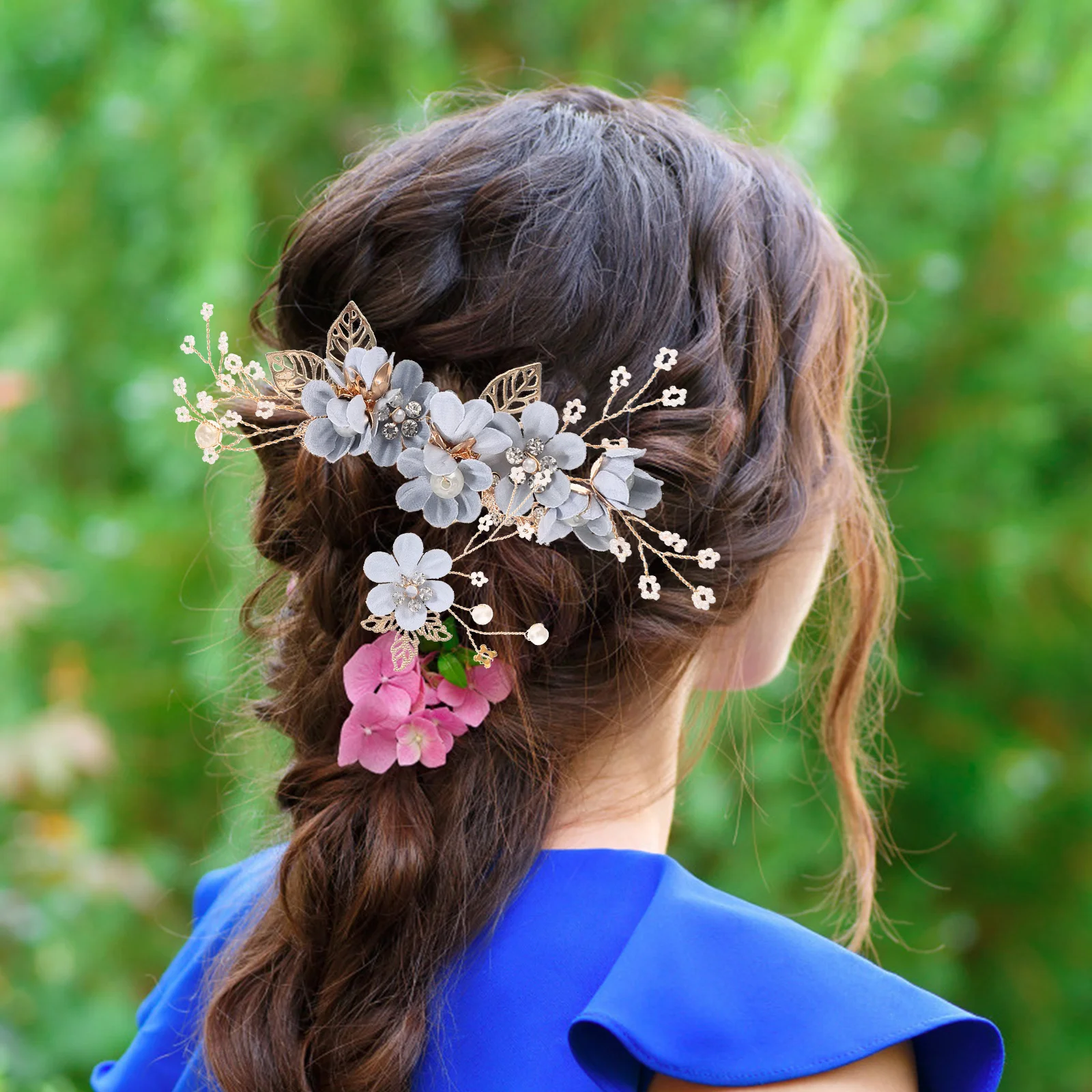 

3Pcs Bridal Wedding Accessories Alloy Evening Bridesmaid Flower Design Elegant Charm Photography Hanfu