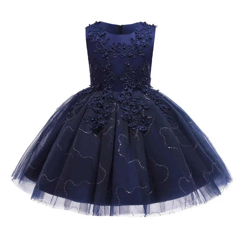 

Модное детское праздничное платье для девочек, кружевные платья с цветочным узором без рукавов для девочек на свадьбу, летнее детское вечернее платье для девочек 3-12 лет