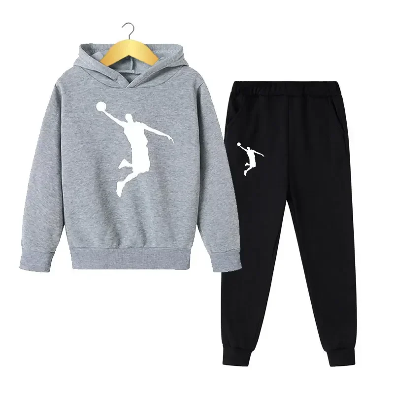 Autumn Spring Hoodie+Pants Sports 2Pcs Set Suits 4-14 Years Boys Girls Casual Fashion Tracksuits Children Clothes Kids Baby Sets