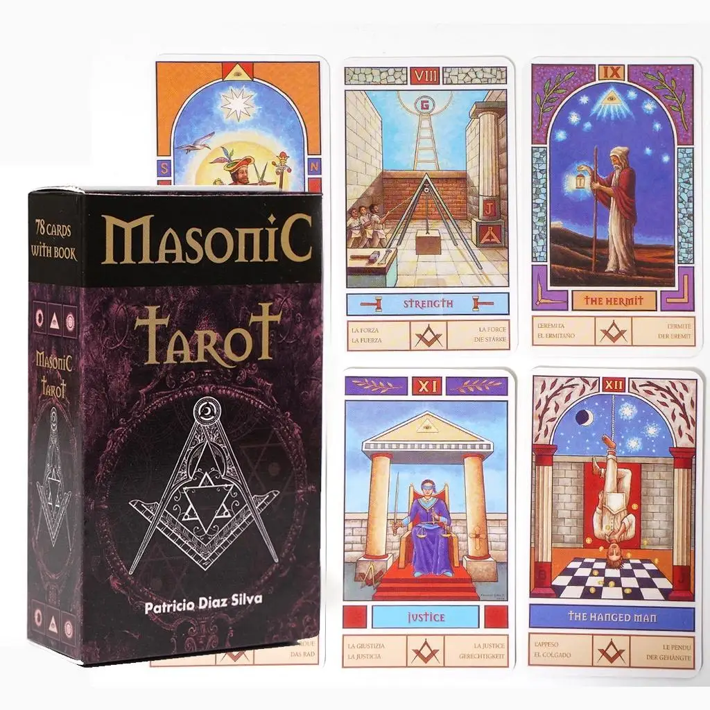 

78 Pcs Cards Masonic Tarot Deck Cards Patricio Diaz Silva Esoteric Fortune Telling Tarot 10.3*6cm