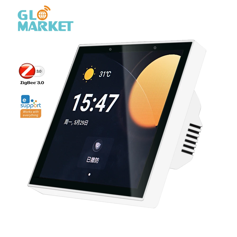 Glomarket Multi-Functional Control Panel 3.95 Inch Touch Screen Built-In Zigbee Supports EWelink Devices For Smart Home Systems