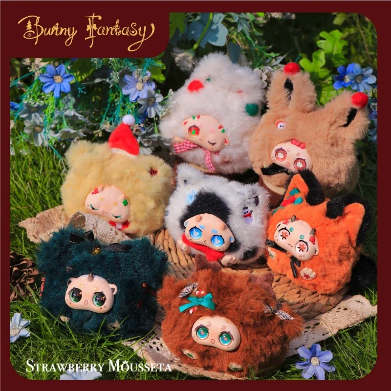

Strawberry Mousseta Official Bunny Christmas Party Series Blind Box Cute Vinyl Doll Trendy Toys Ornament Mystery Box Xmas Gift