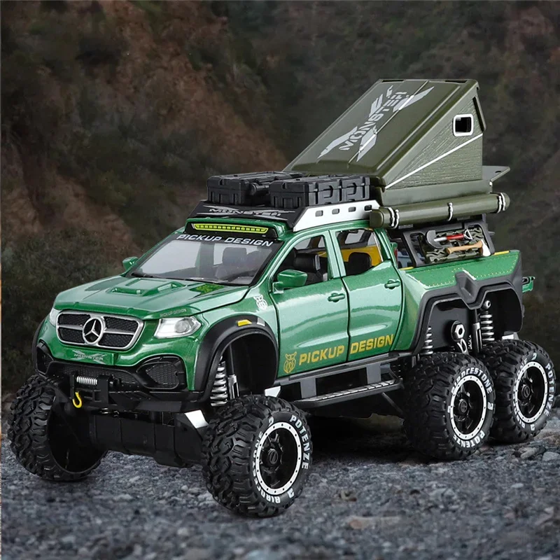 1/28 X-Class Exy Alloy RV Caravan Car Model Diecast Metal Off-road Touring Camping Vehicles Car Model Sound Light Kids Toys Gift