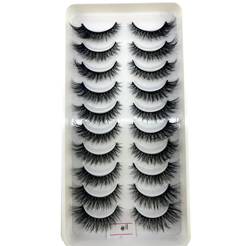 HBZGTLAD New 10 Pairs 3D Faux Mink Lashes Natural False Eyelashes Dramatic Fluffy Fake Lashes Makeup Eyelash Extension Eyelashes