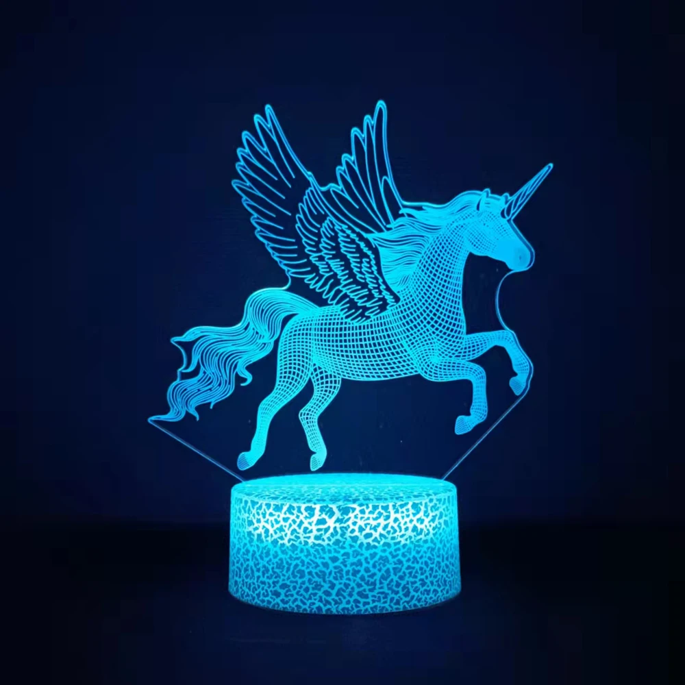 Anime 3D LED Unicorn Night Light for Kids Gifts Toys Unicorn Lamp 16 Colors Change with Remote Valentine\'s Day Present Birthday