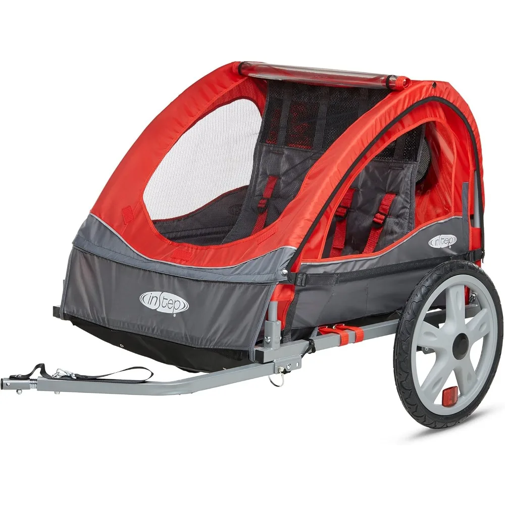 

Sync and Take 2 Bike Trailer for Kids, Single and Double Seat Options, 5-Point Harness, Folding Frame, Quick Release Wheels