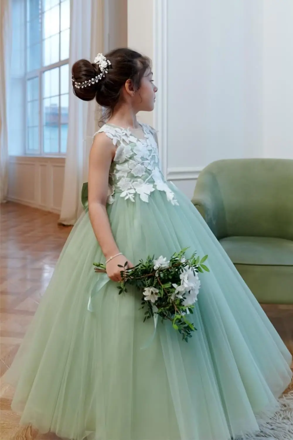 Tulle Flower Girl Dress for Wedding Bridesmaid First Communion Dresses Princess Pageant Party Gown pageant dresses for girls