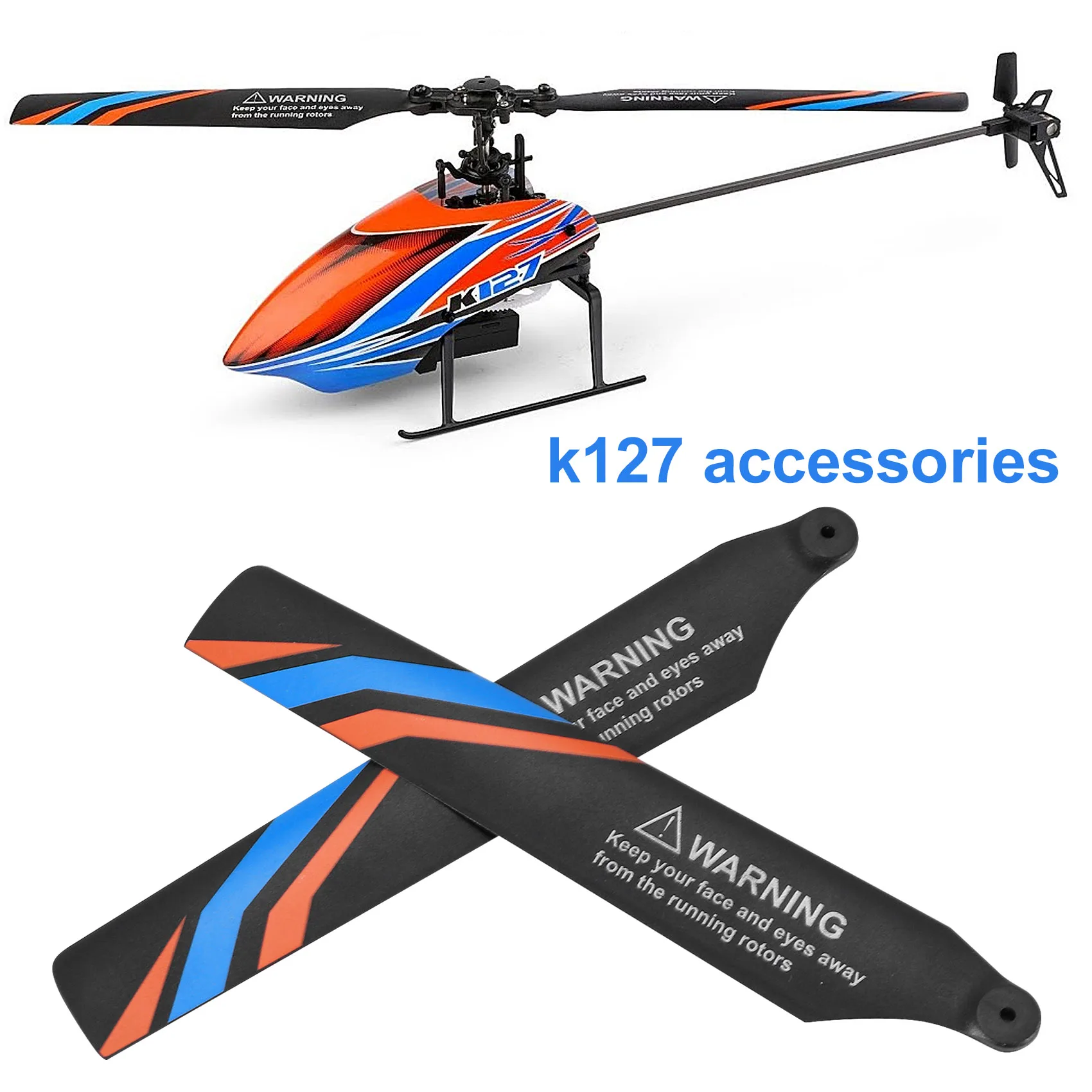 A84F-4Pcs Main Blade Propellers For Wltoys XK K127 RC Helicopter Airplane Drone Spare Upgrade Parts Accessories