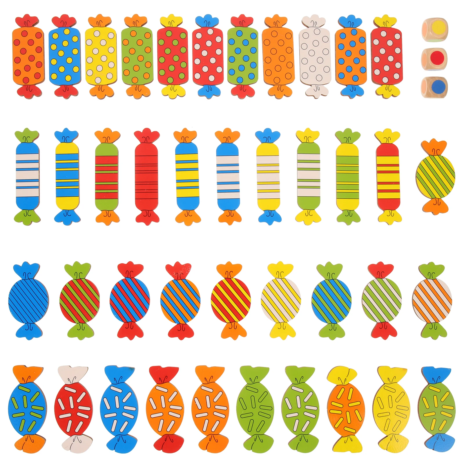 1 ensemble de jeu de correspondance des couleurs, planche en bois en forme de bonbon, apprentissage pour le développement cognitif, jeu de société des couleurs, correspondance des bonbons