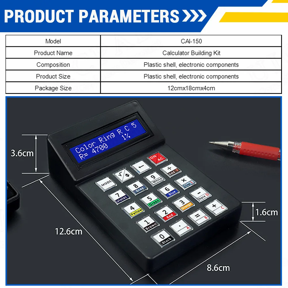 DIY kalkulator zestaw elektroniczny lutowania MCU praktyka ćwiczeń treningowych DIY projekt lutowniczy LCD1062 wyświetlacz