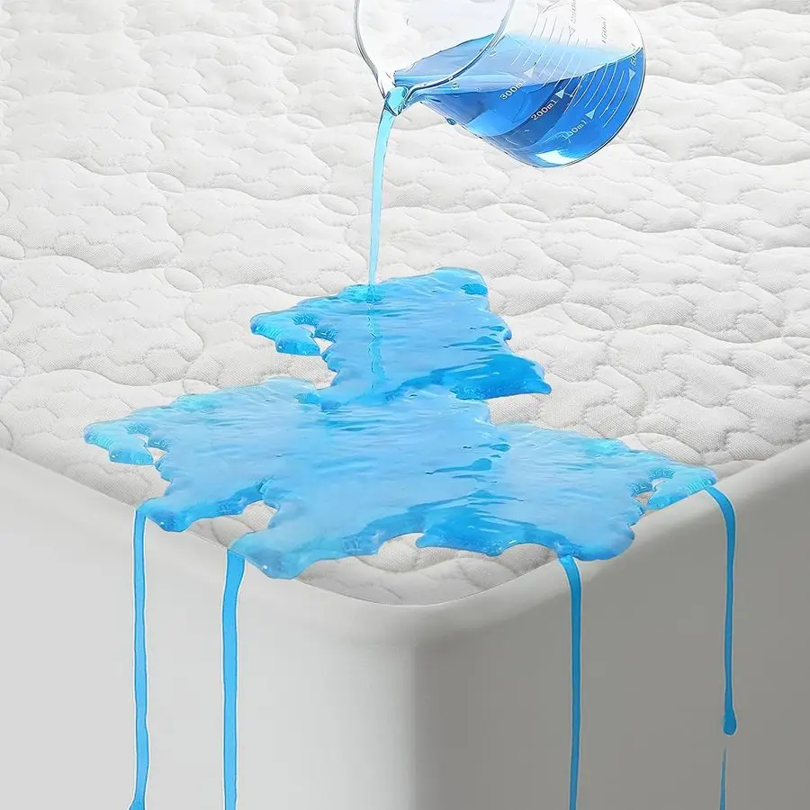 

Waterproof Mattress Protector, King Size Quilted Bamboo Rayon Mattress Cover, Breathable Cooling Noiseless Bed Fitted Sheets, So