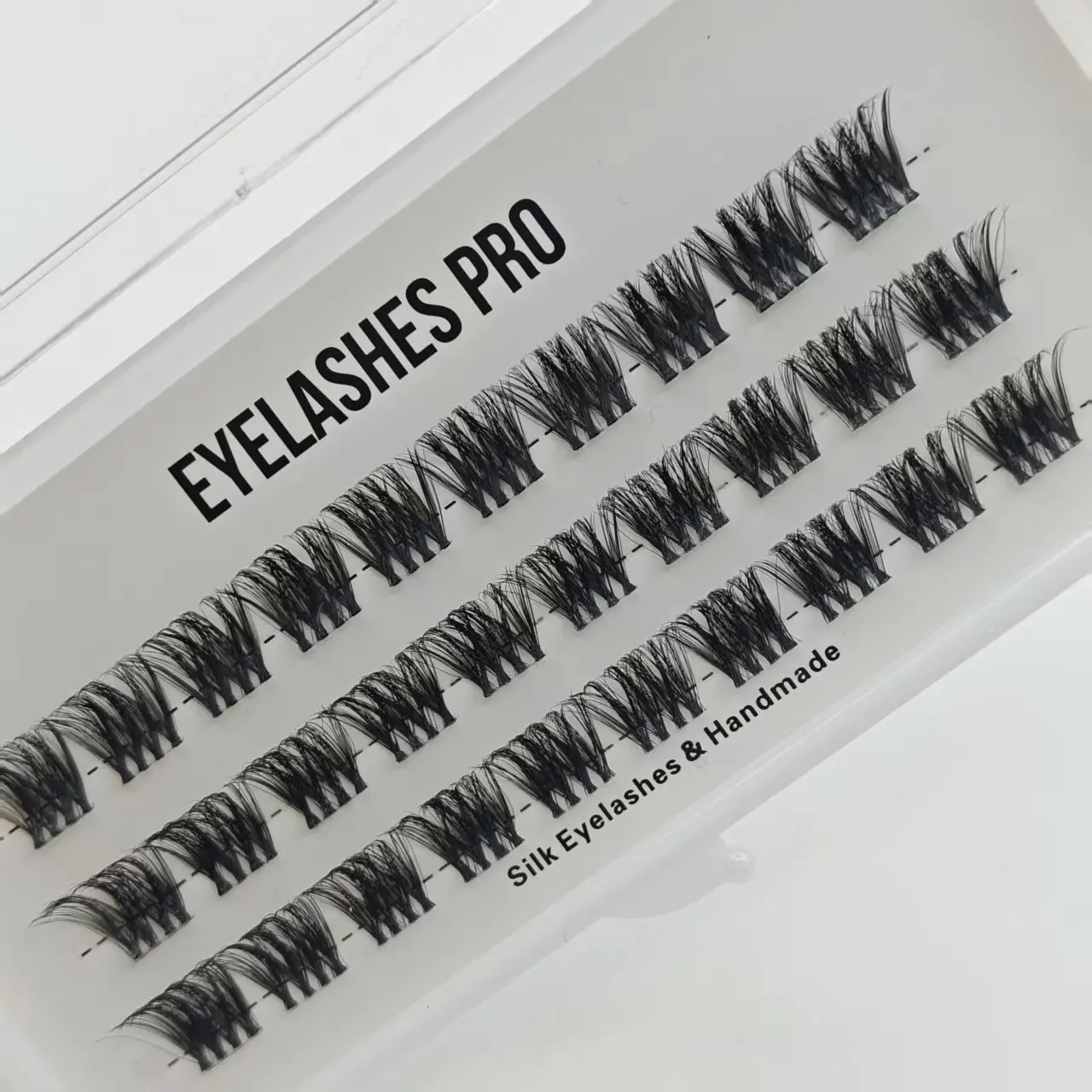 BBA-012 DIY Hand Made Eyelash Extension Segmented Flase Lashes Dramatic Lash Bundles Soft Ribbon Strip Eyelashes Makeup Lashes