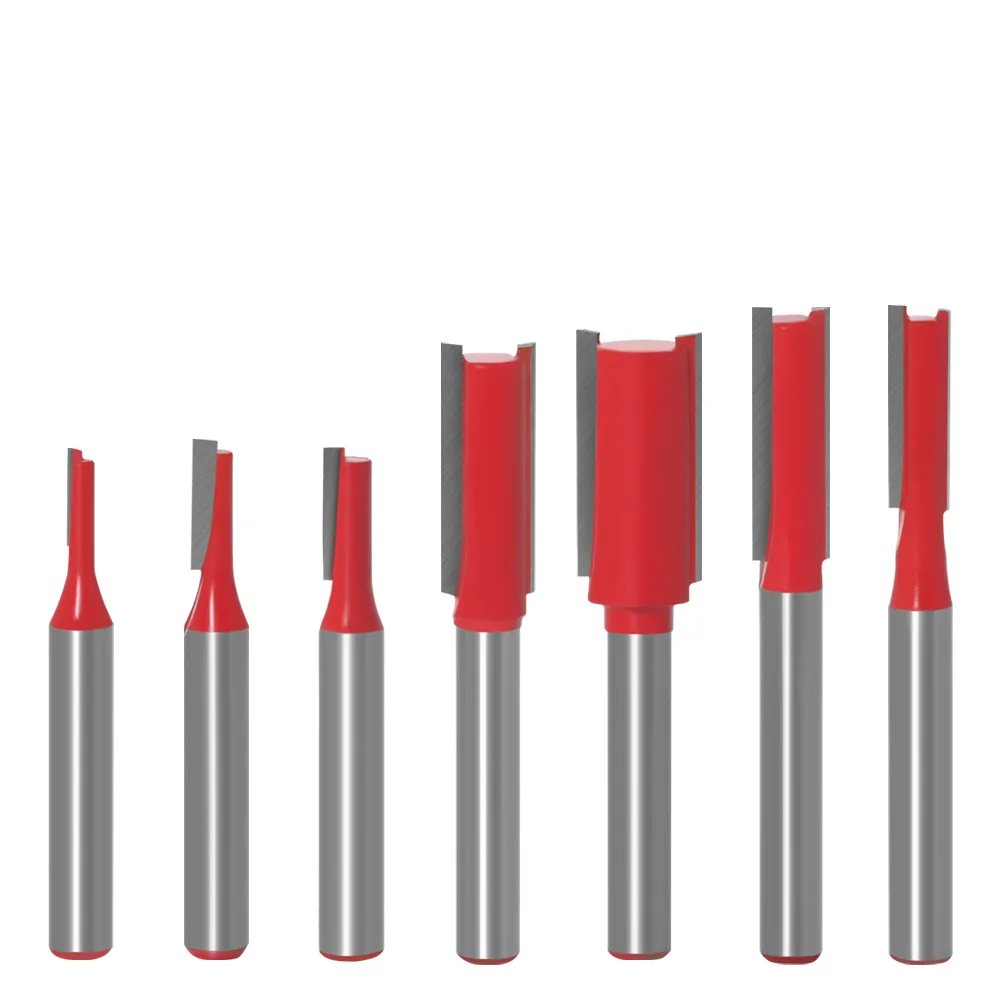 XUHAN 6Mm Chuôi Thẳng Hơi Hợp Kim Vonfram Đơn Đôi Sáo Router Bit Phay Gỗ Cắt Cho Đồ Gỗ Dụng Cụ