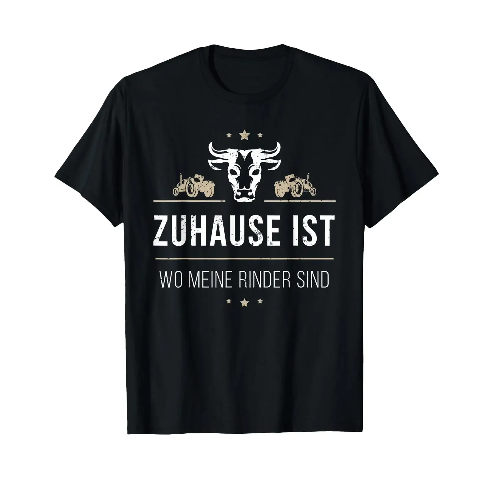Zuhause ist wo meine Rinder sind Geschenk Cow Bull Milk T Shirt vintage Washed Comfortable graphic Top For Everyday Wear