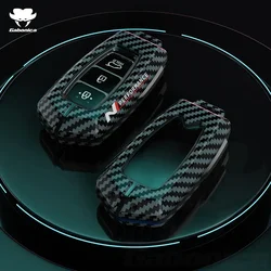 Carbon fiber Car Key Case For Hyundai N Elantra Kona Santa Fe GDi Veloster Creta Azera Eon Kauai i10 i20 i30 Fastback i40 ix35