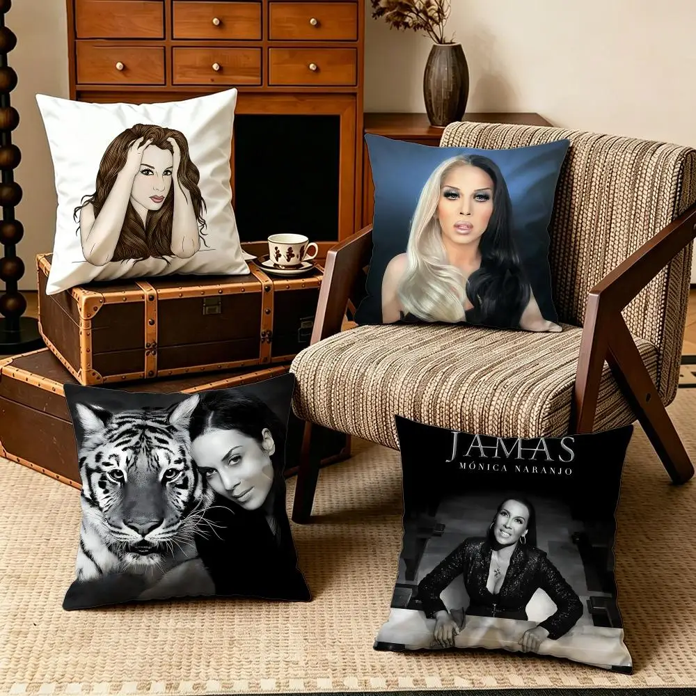Celebrity-Monica NaranjoS Cushion Cover Soft Velvet Cushion Cover Set 4Pcs 50x50 45x45 Zipper Pillowcase for Home Decor